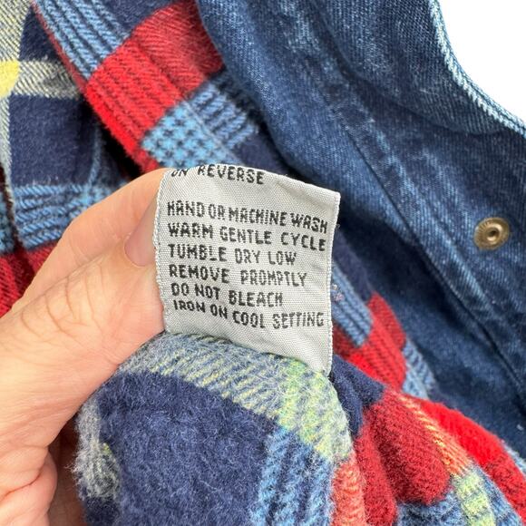 Vintage 80's Dawn Dark Wash Denim Flannel Lined Pleated Boxy Puff Jean Jacket - Picture 16 of 16